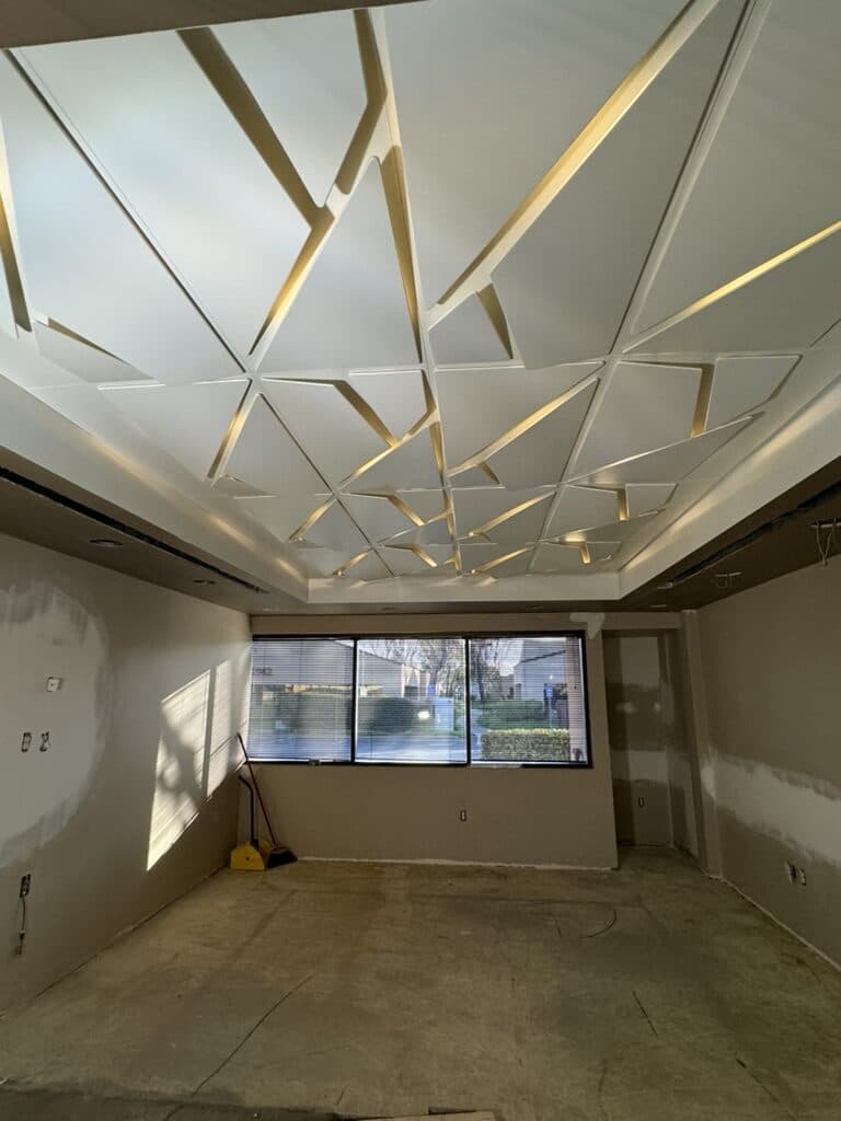 Custom geometric ceiling detail