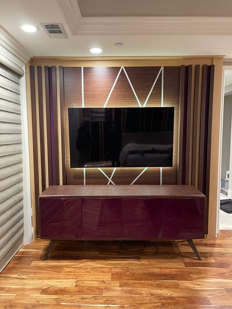 Backlit TV feature wall