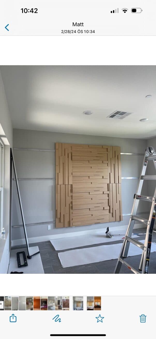 Wood-panel accent wall install