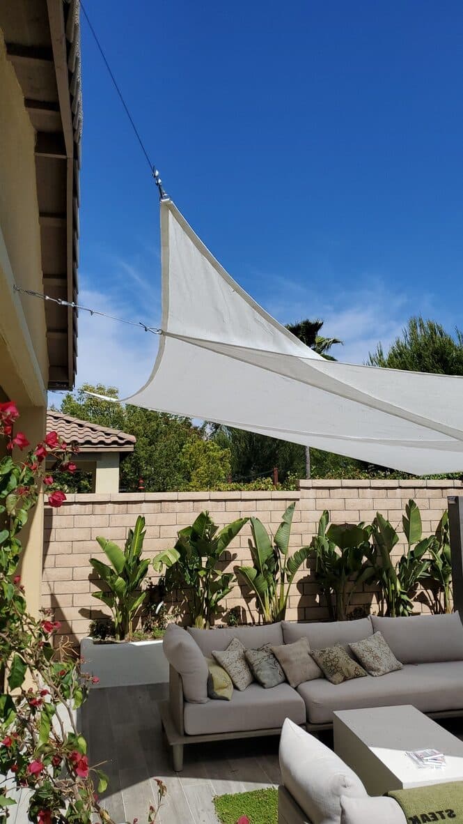 Backyard shade sail