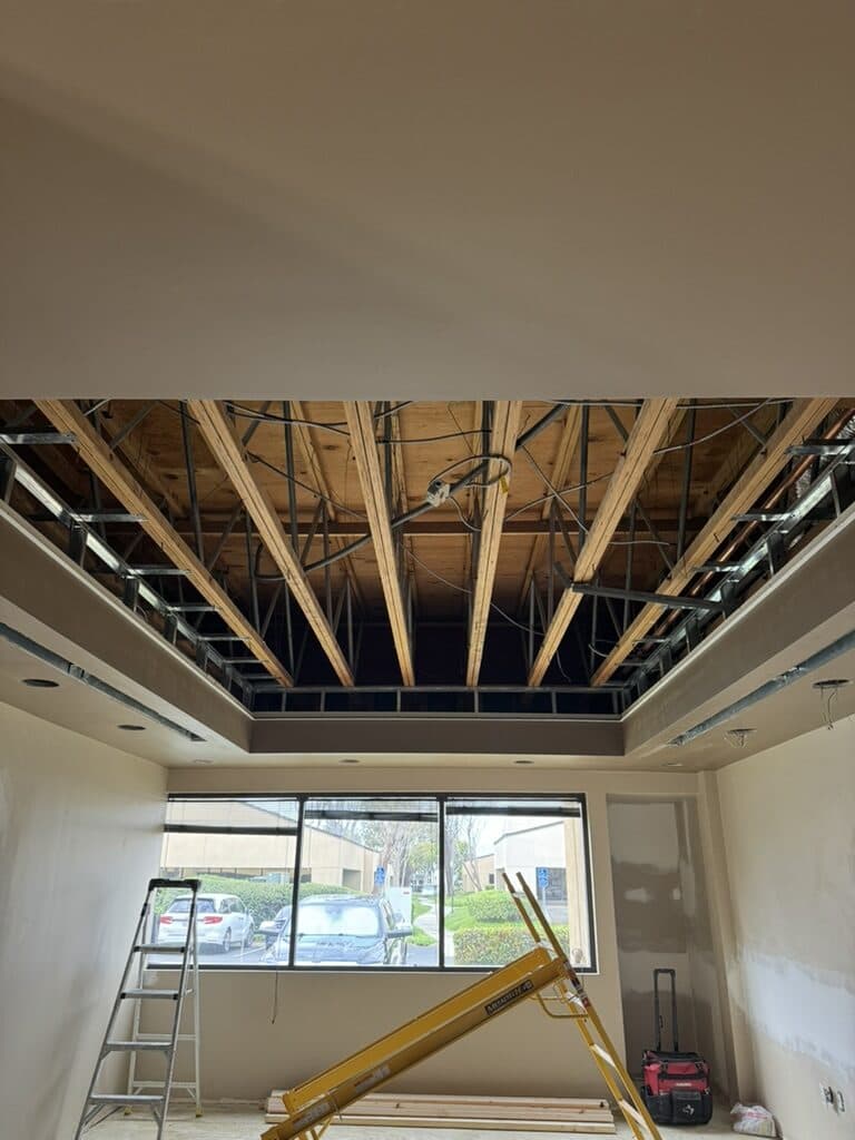 Custom slat ceiling framing