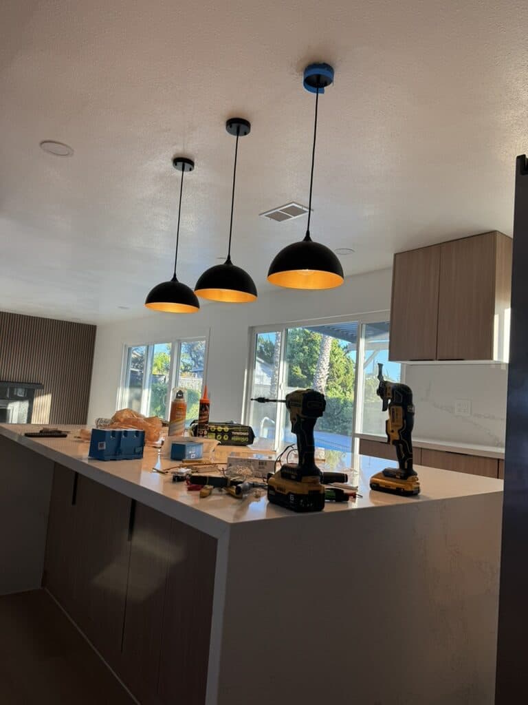Kitchen island install underway