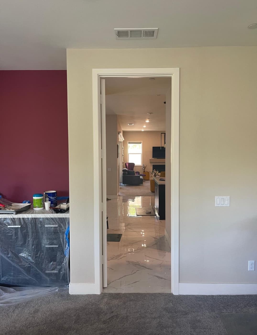 New doorway into a remodeled living space