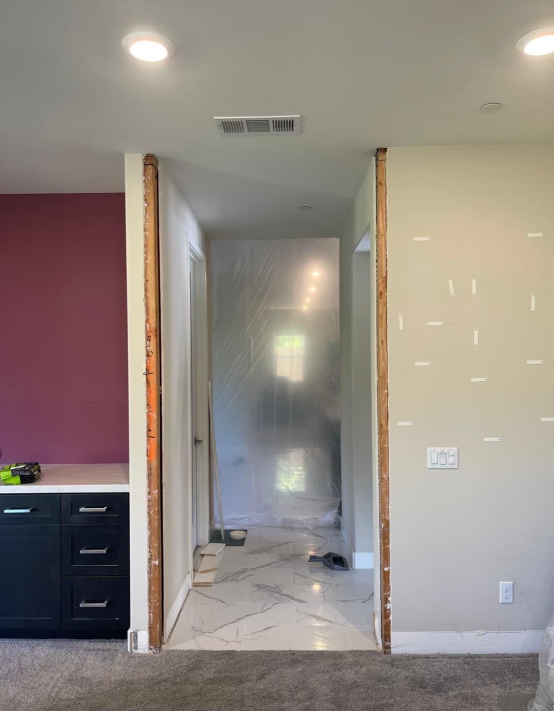 Hallway & doorway remodel in progress